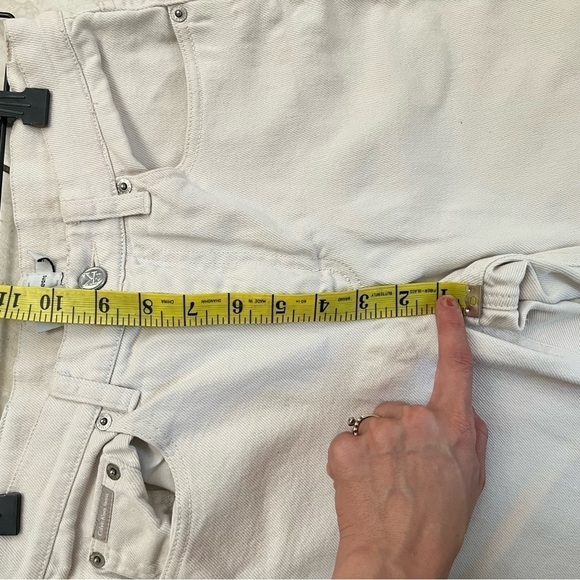 Vintage 90s Calvin Klein Crop Ankle Frayed White Cream Denim Jeans Size 5 - Picture 5 of 14